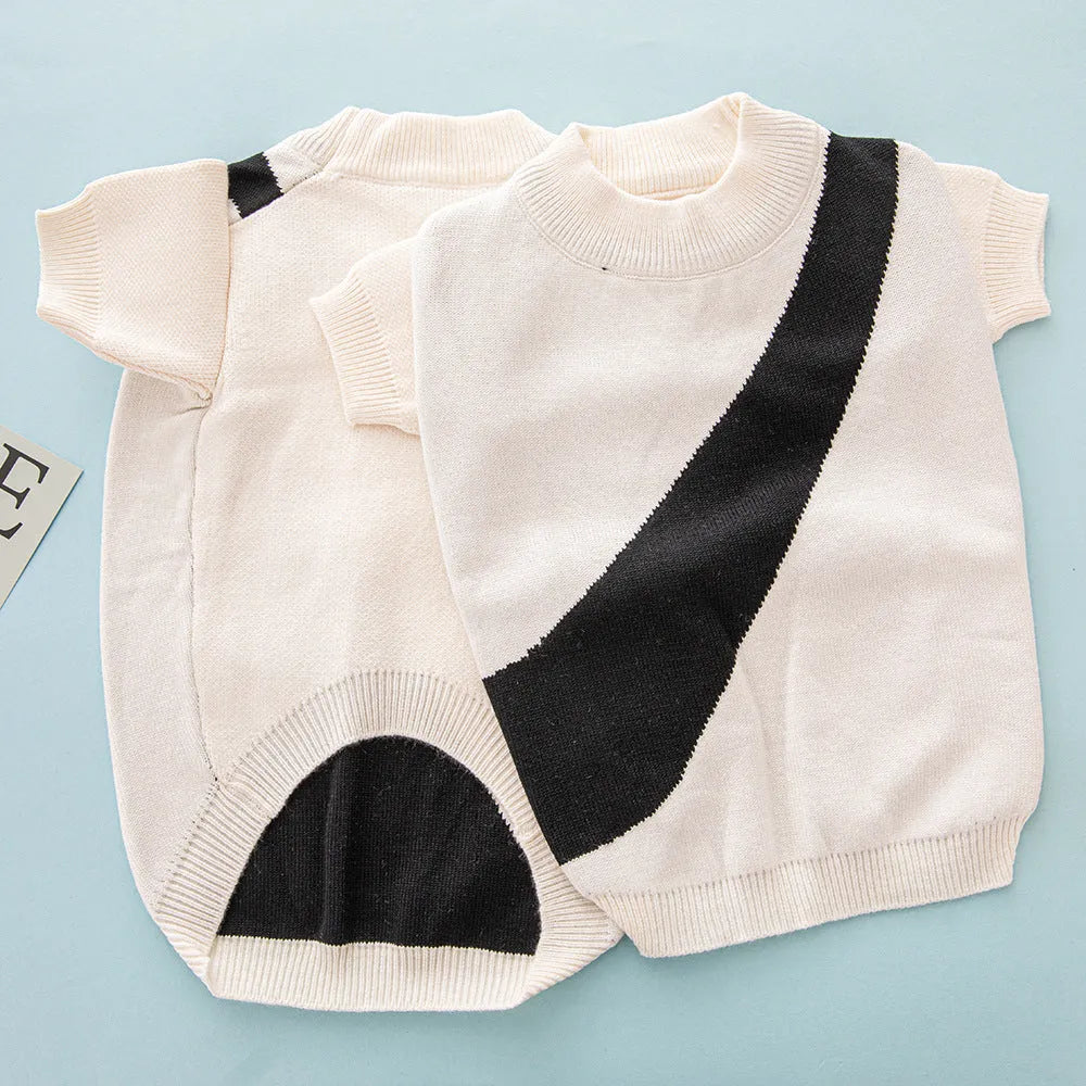 Wool knit casual dog jumper in a choice of six colours on a mannequin, showing sizes from XS to XXL.