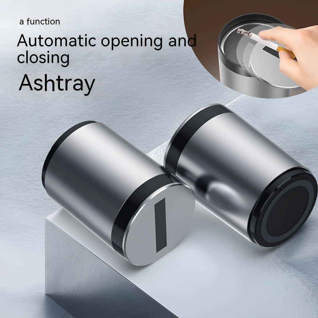 Grey intelligent induction ashtray with automatic lid for car or home use