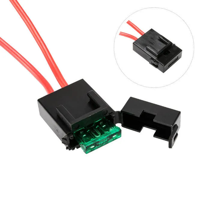 Off road LED spotlight cable set showing black 2 metre wire harness with integrated switch for vehicle lighting modification