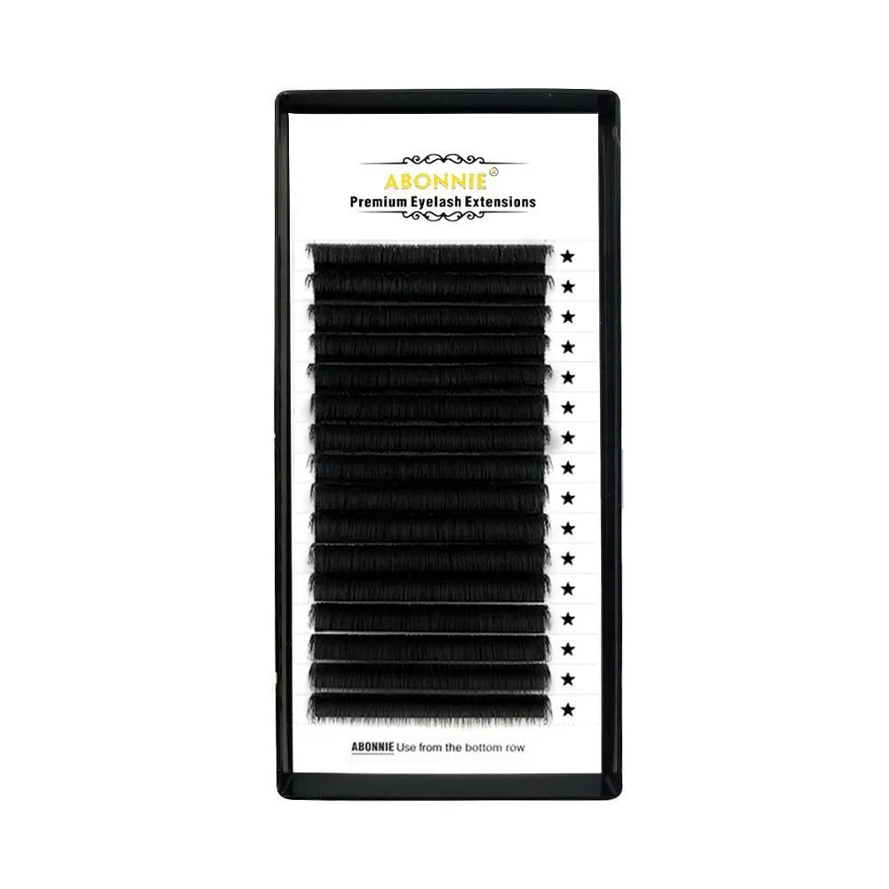 Mink hair false eyelashes showing 16-row dense matte construction in lengths from 8mm to 18mm