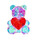 Luminous cartoon bear gift, plastic, 30cm tall, 23 x 19 x 30cm, USB plug and gift box, red Love or pink Love