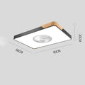 Nordic solid wood ceiling fan with light combination in rectangular, round and square size options