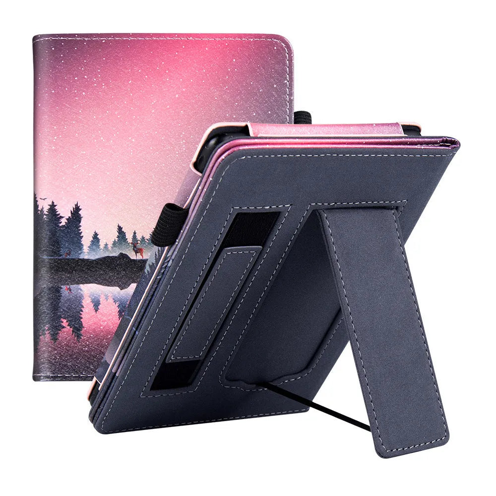 Kindle Paperwhite 5 leather case with built-in wrist strap in assorted colours