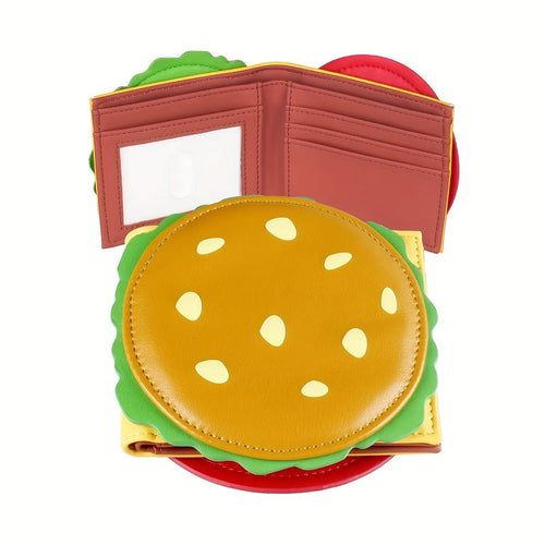 Anti-theft swiping anti-magnetic wallet in Hamburger colour, PU material, compact card holder