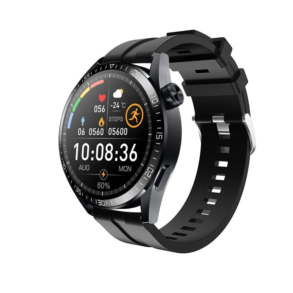 GS3 Max Smart Watch in black or silver with 1.35-inch IPS screen and silicone strap