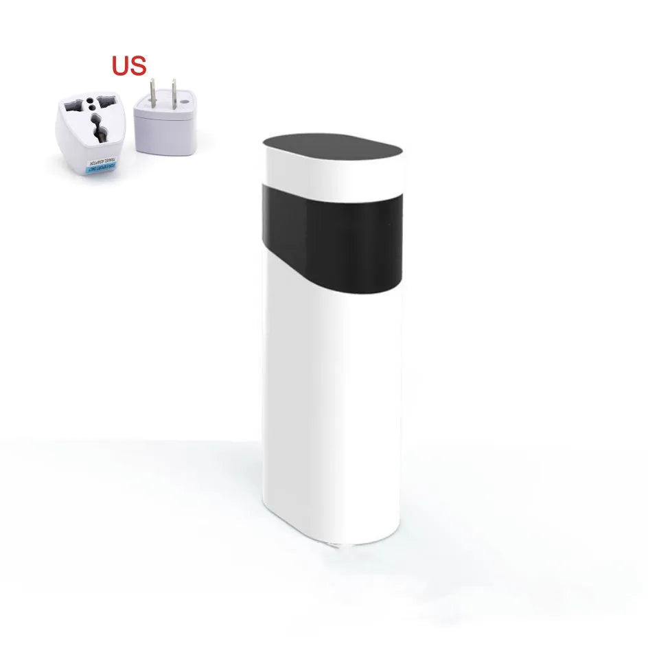 Black and green desktop water dispenser with temperature control settings and nano heating film
