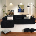 Installation-free flannel sofa in minimalist modern style, available in six colours for living room, hotel, office, or exhibition hall use.
