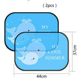 Electrostatic car sunshade pair for side windows in animal design