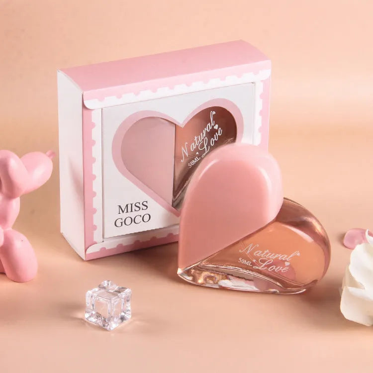 Women's perfume kit 50ml long-lasting light floral eau de parfum girly heart design