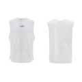 Hollow mesh sleeveless vest with metal decoration, washed cotton blend, slim fit, black grey white, Asian sizes L M XL