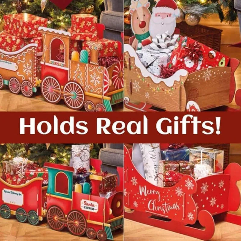 Santa Claus gift train decoration plastic American style Christmas holiday display model
