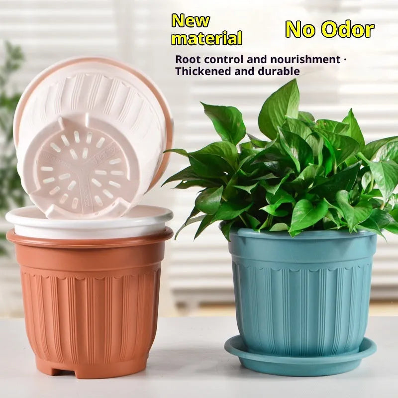 Thick resin European Roman floor planter pot with blue pallet for Chinese rose and hydrangea