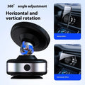 Alloy vacuum suction mobile phone bracket in silver on car dashboard for hands-free use