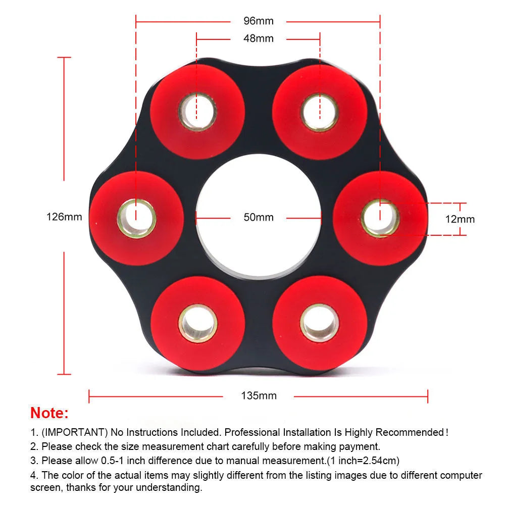 Red polyurethane aluminium drive shaft connecting plate bracket for BMW E46 E36 E30 M3 E28 models