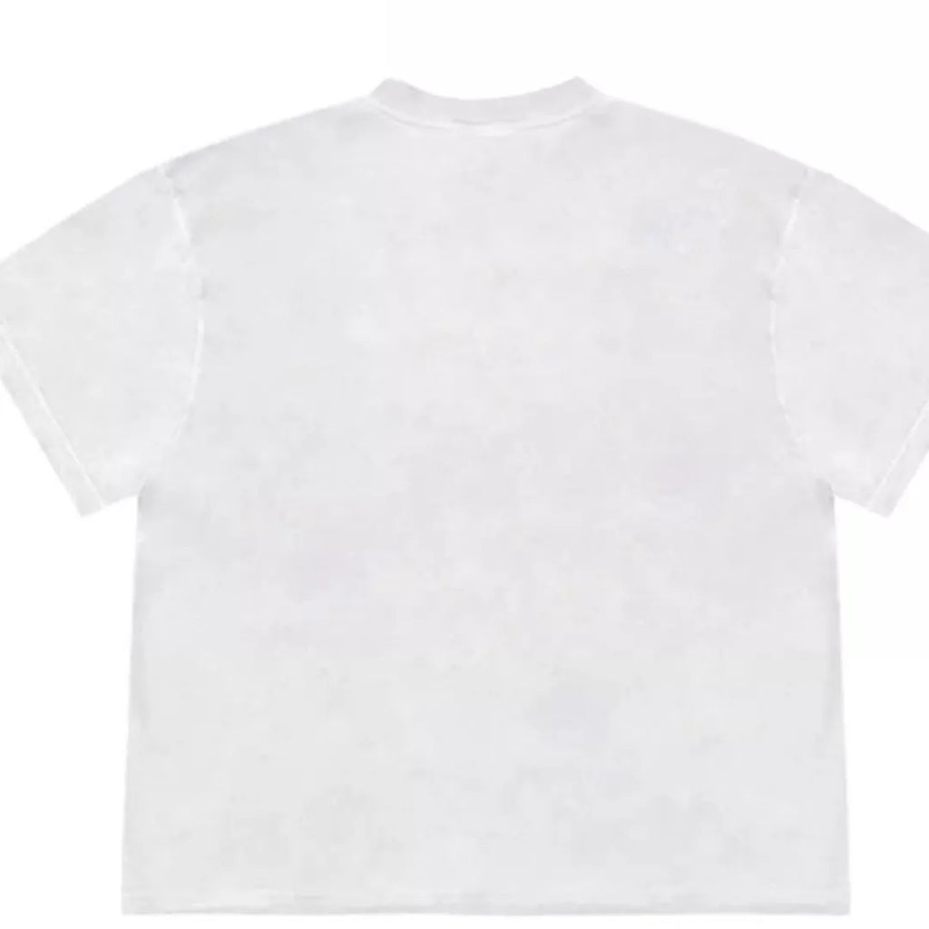 Blueberry fabric patchwork T-shirt with plant patterns in loose fit ice oxygen cotton
