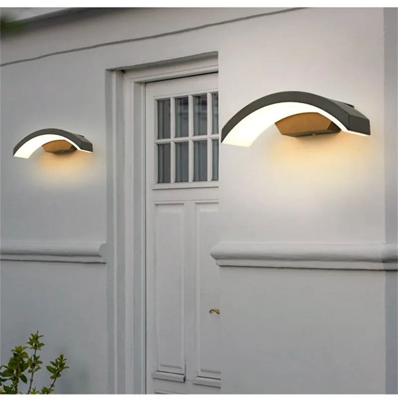 24W COB outdoor eaves wall lamp with aluminium shell and warm white light for villa entrance