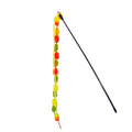 Rainbow cotton candy cat teaser with lengthening bar tassel and bell in blue pink colour