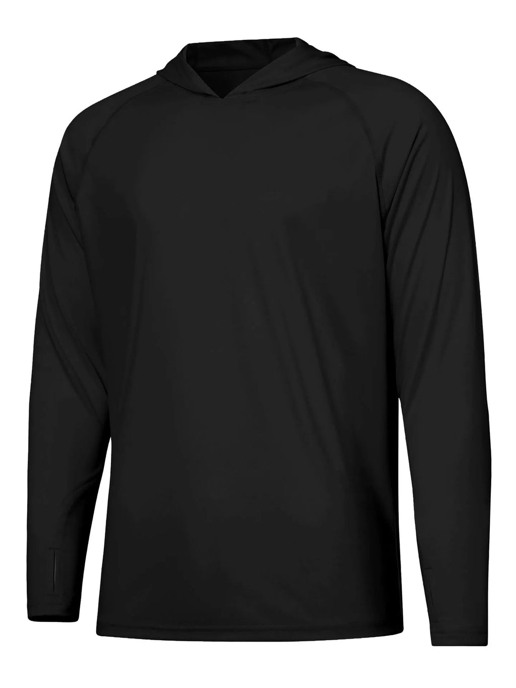 Outdoor long sleeve hooded top for UV protection during fishing and hiking.
