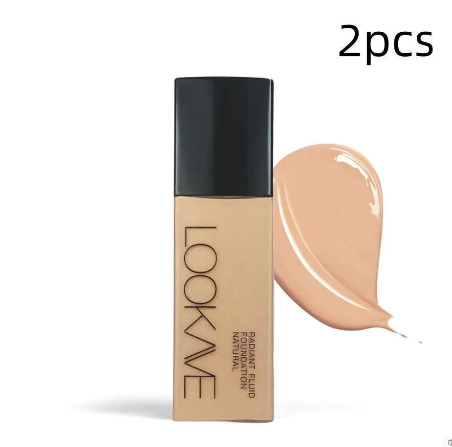 LOOKAVE matte liquid foundation bottle in 21c size with shade options LK63C-01 to LK63C-06