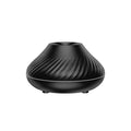130ml RGB flame aroma diffuser with 3D colourful fire volcano effect humidifier night light black