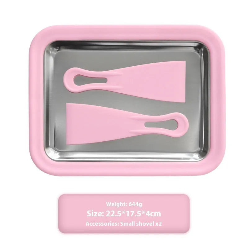 Children's handmade DIY fried ice yoghurt machine in green, pink, white, or rose red.
