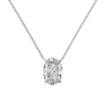 S925 sterling silver necklace with a geometric oval ice flower pendant in gold or platinum finish.