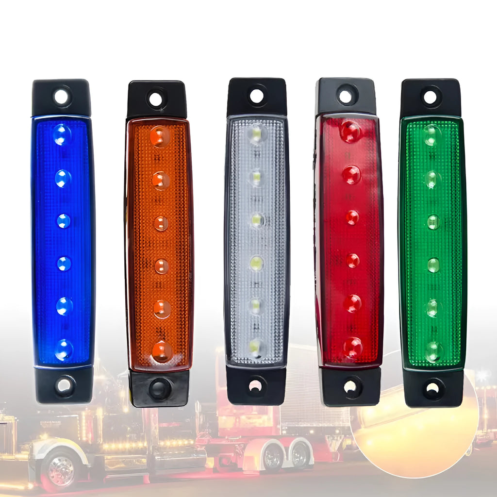 W-SMD model trailer side warning light in PVC housing, showing compact rectangular design