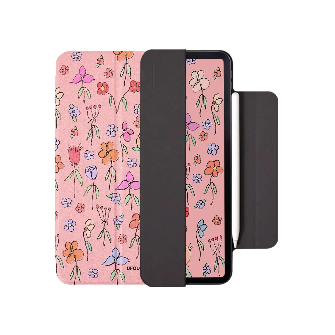 Magnetic flat shell protective sleeve for iPad Air 5 and Air 4 with polyurethane construction.