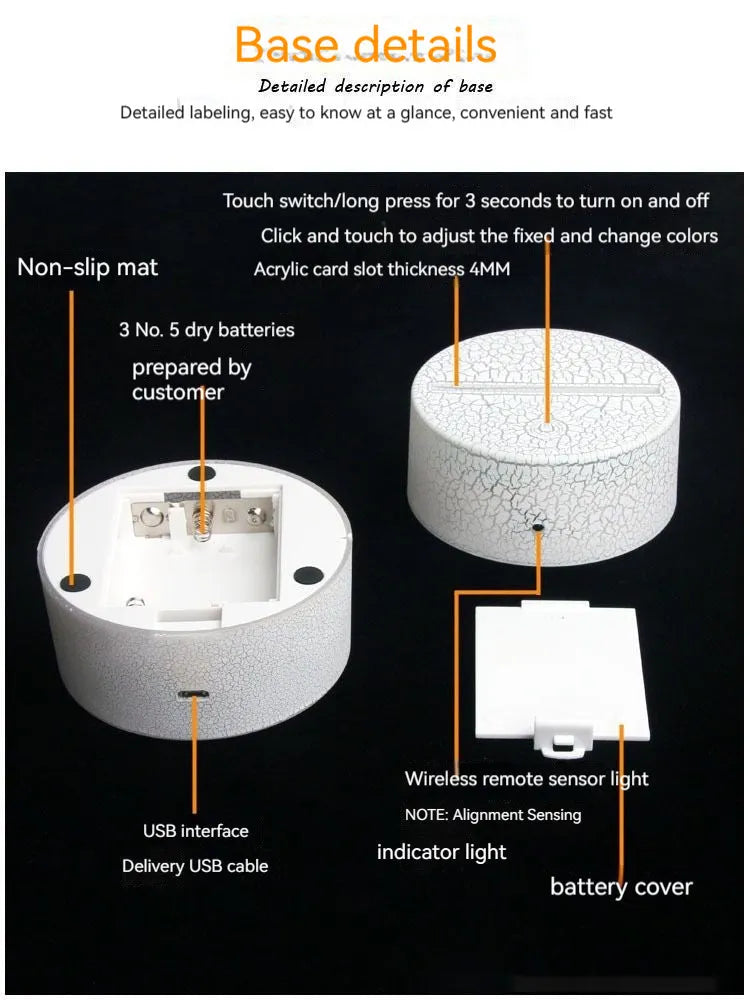 Modern heart-shaped acrylic table lamp with touch control, 160mm wide.