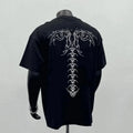 Men's pure cotton loose fit short sleeve T-shirt in black or white with printing design