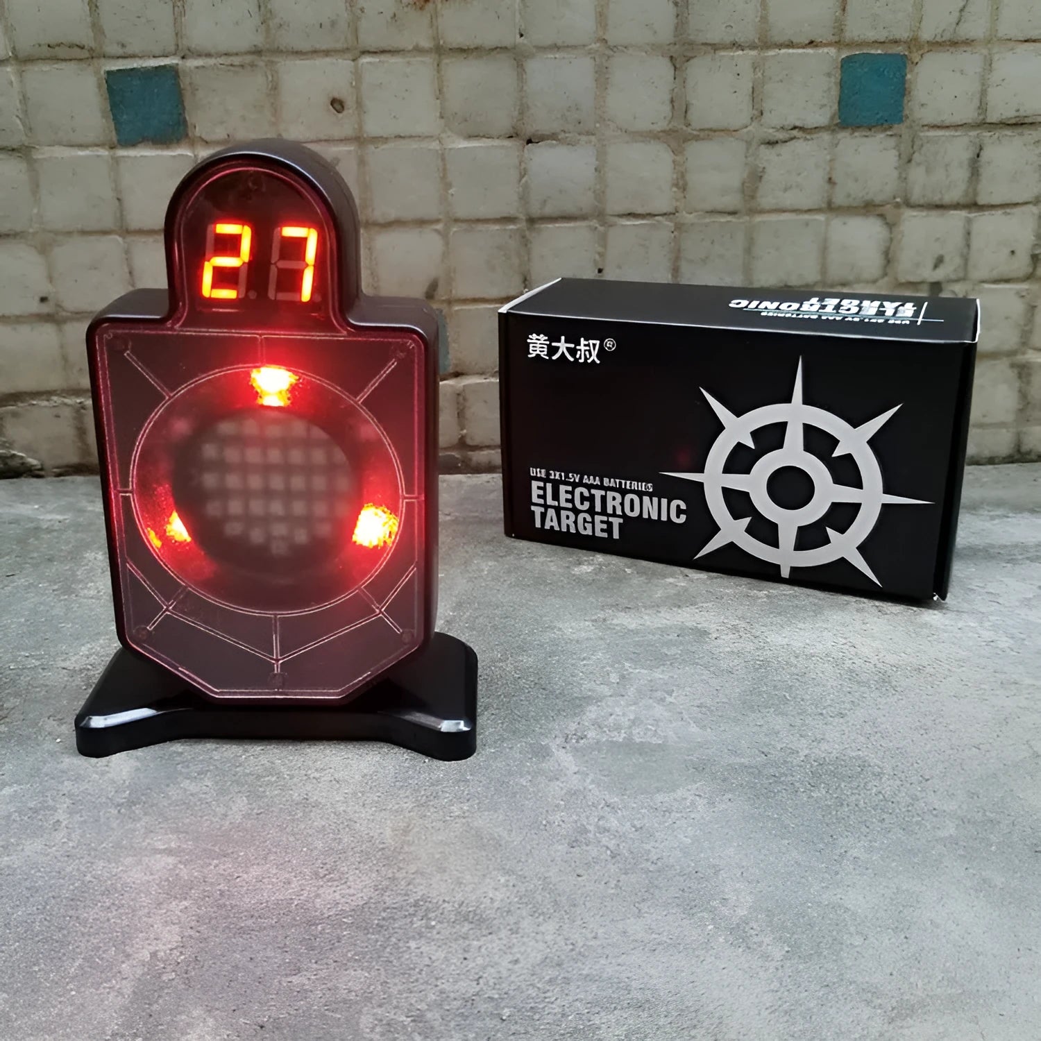 Plastic laser target with light and sound effects, 9 x 4.7 x 12.8 cm, single unit