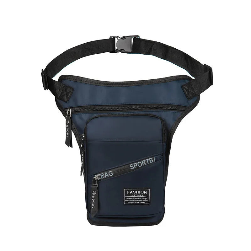 Outdoor cycling leg bag multi-functional anti-theft waterproof nylon crossbody for men in black