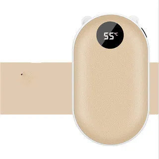 Rechargeable hand warmer and power bank with digital display in various colour options