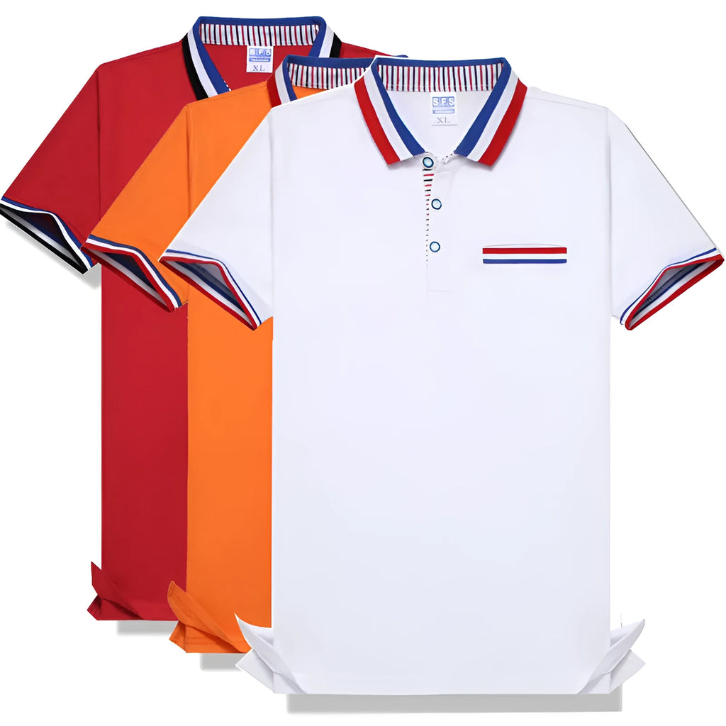Children's short sleeve school uniform shirt in white, 90% combed cotton, lapel collar, for kindergarten students