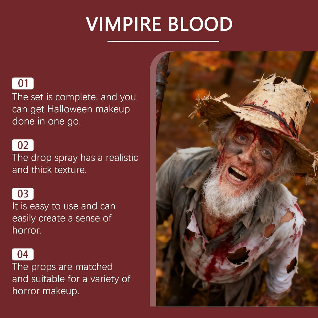 Halloween plasma spray bottle 50ml with red synthetic blood liquid