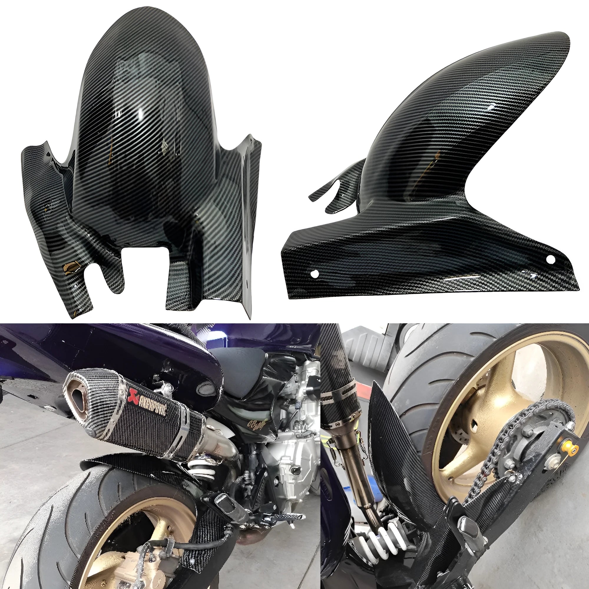 Motorcycle CB400 rear fender refitting accessory in black ABS material with painted outer surface