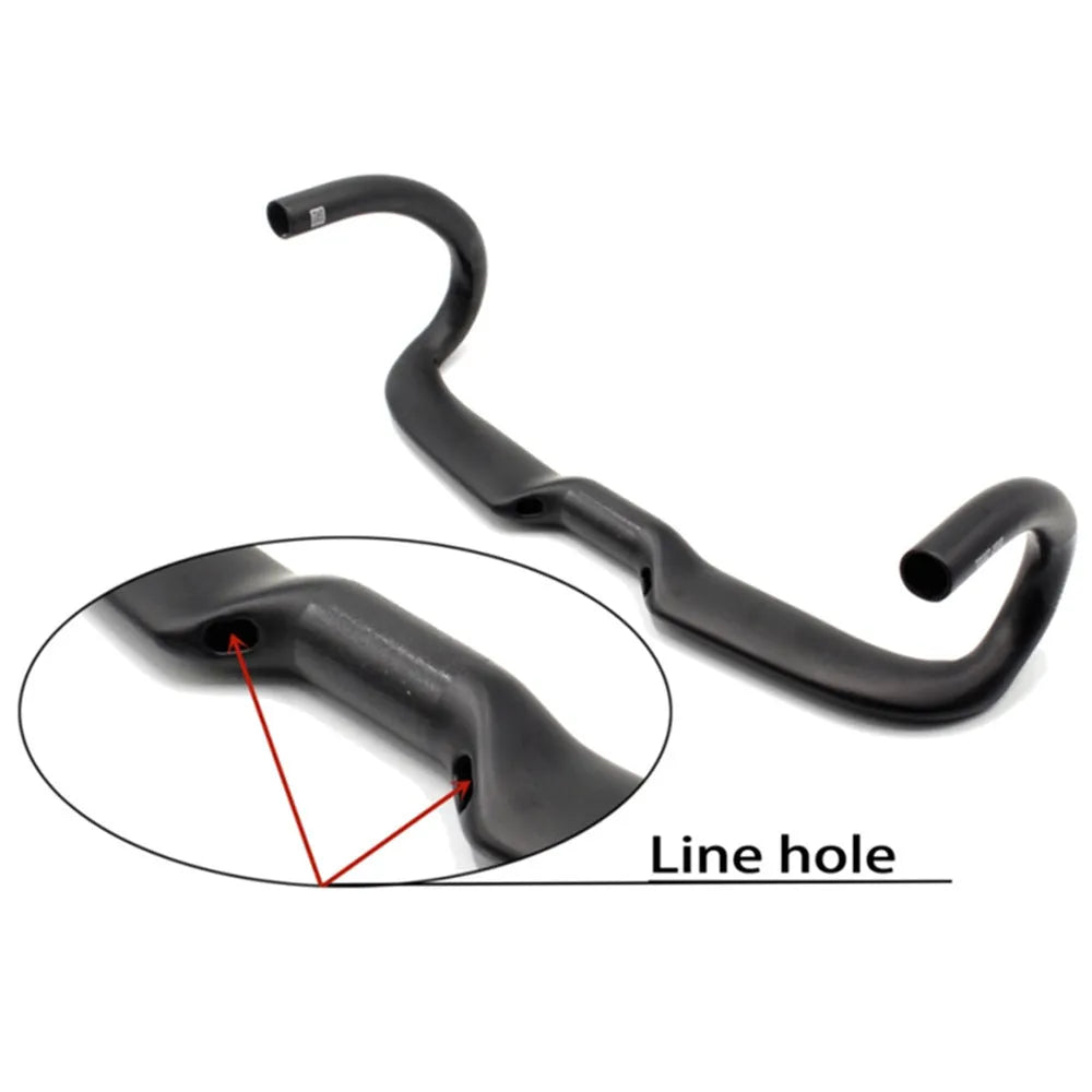 Wei Bike carbon fibre road handlebar with 38 degree bend in matt black finish