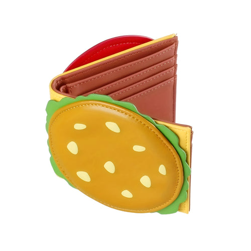 Anti-theft swiping anti-magnetic wallet in Hamburger colour, PU material, compact card holder