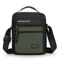 Men's waterproof nylon crossbody bag in solid colour with multiple compartments for outdoor and commuting use