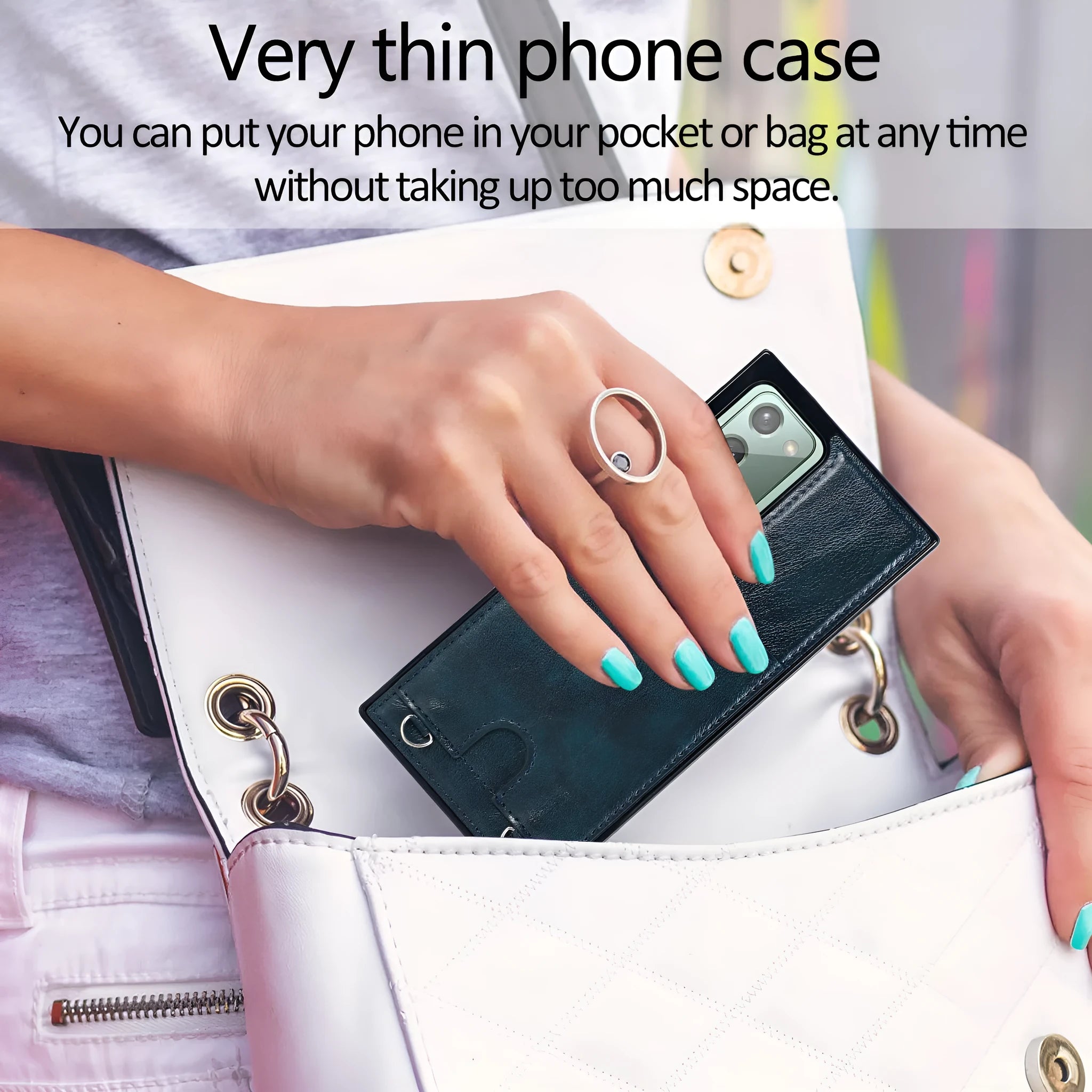 Fashion shoulder cross lanyard phone case for Samsung Note20 Ultra in flip business style imitation leather black