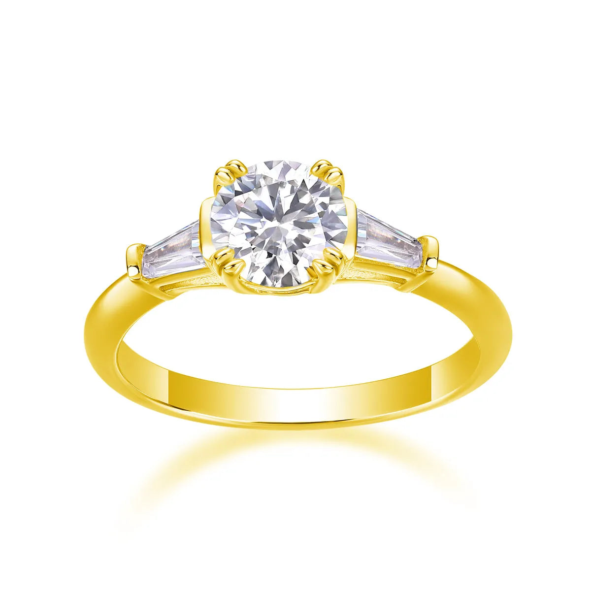 GODDNESS 1-carat moissanite wedding ring set in S925 silver with platinum plating, rose gold finish, gift box