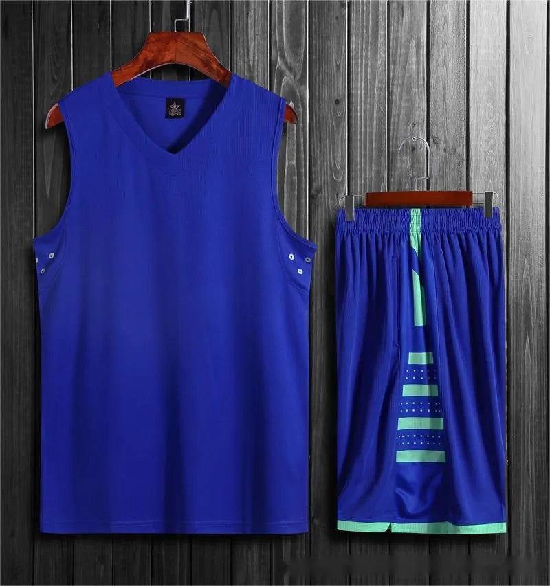 White and black basketball sports vest set for campus competition training with breathable Chemical Fiber blend fabric