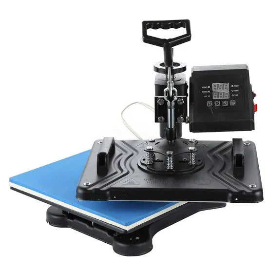 Black multifunctional T-shirt heat transfer printing machine for slate fabric plates.