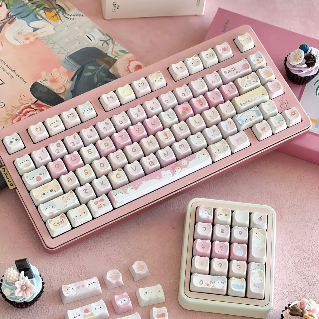 Meow Meow Team 141-piece sublimation keycap set for mechanical keyboards