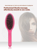 Black ABS plastic airbag comb for hair extensions measuring 22 by 6 centimetres