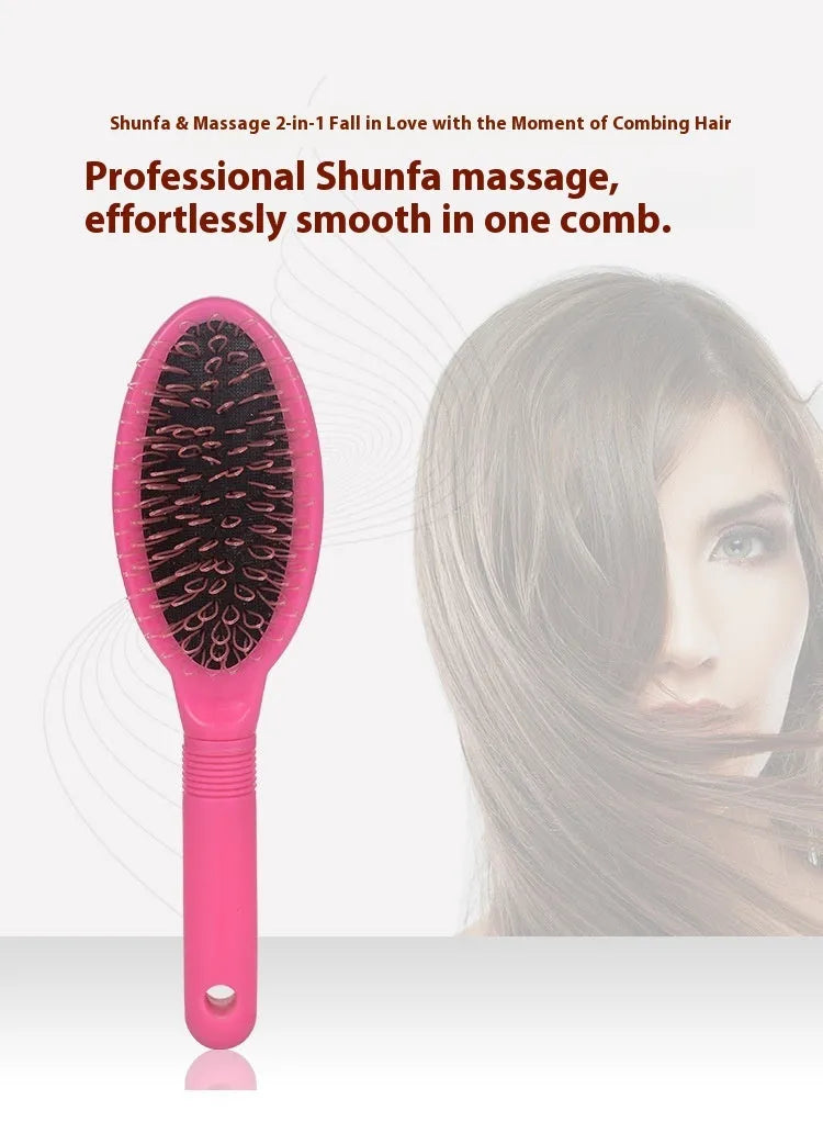 Black ABS plastic airbag comb for hair extensions measuring 22 by 6 centimetres