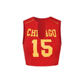 Hollow red sleeveless sports vest with 3D effect digital print, loose fit, polyester fabric, strapless shoulders