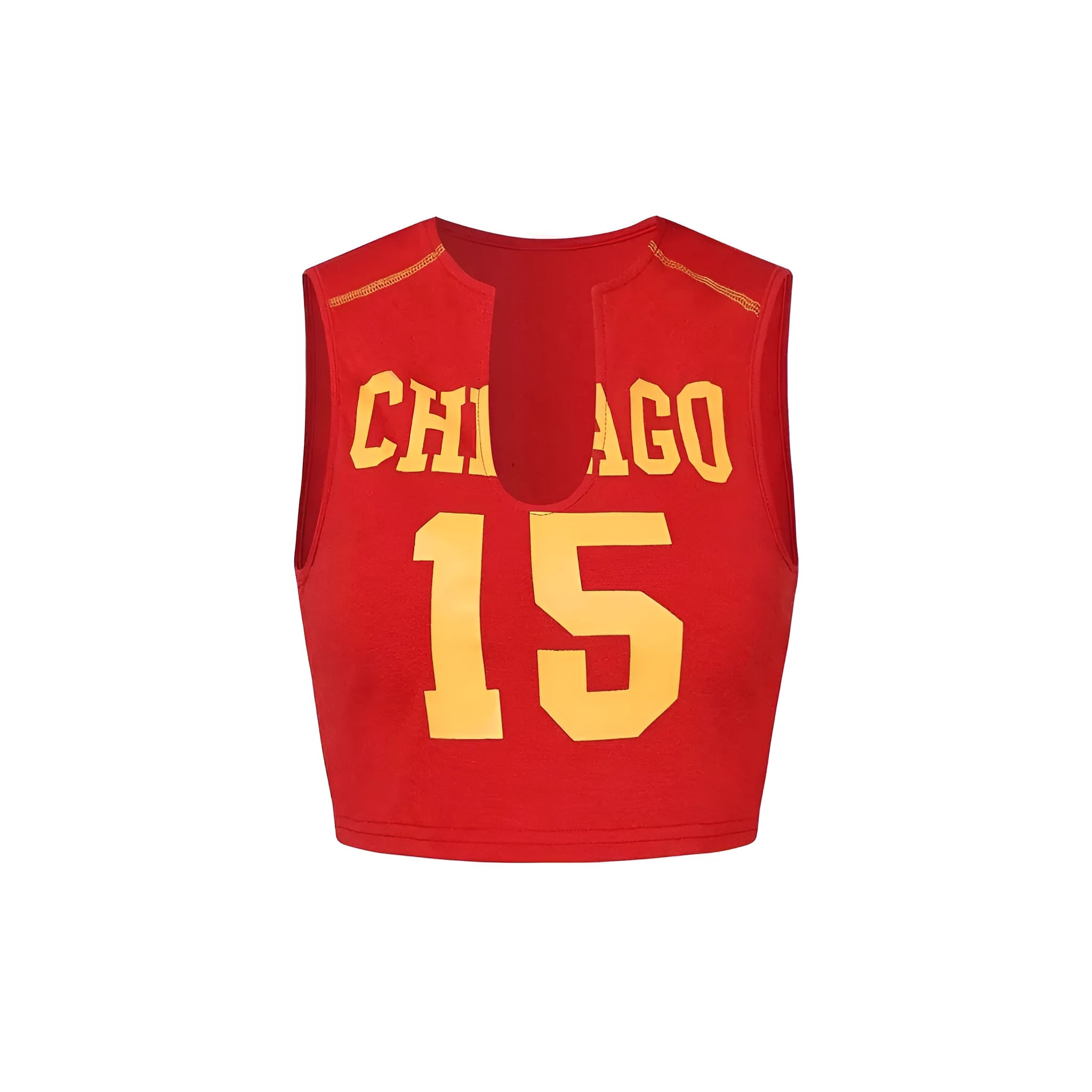 Hollow red sleeveless sports vest with 3D effect digital print, loose fit, polyester fabric, strapless shoulders