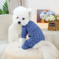 Belly-wrap four-legged pet outfit in polyester with size options XS to XL for dogs and cats