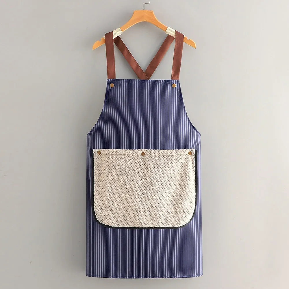 Waterproof polyester kitchen apron in multiple colour options for cooking and cleaning protection